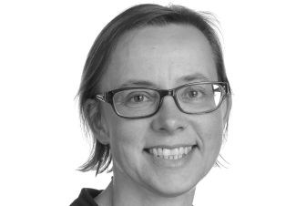 A woman looking at the camera